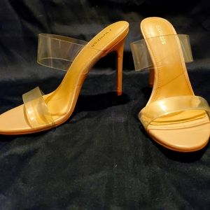 clear strap stiletto